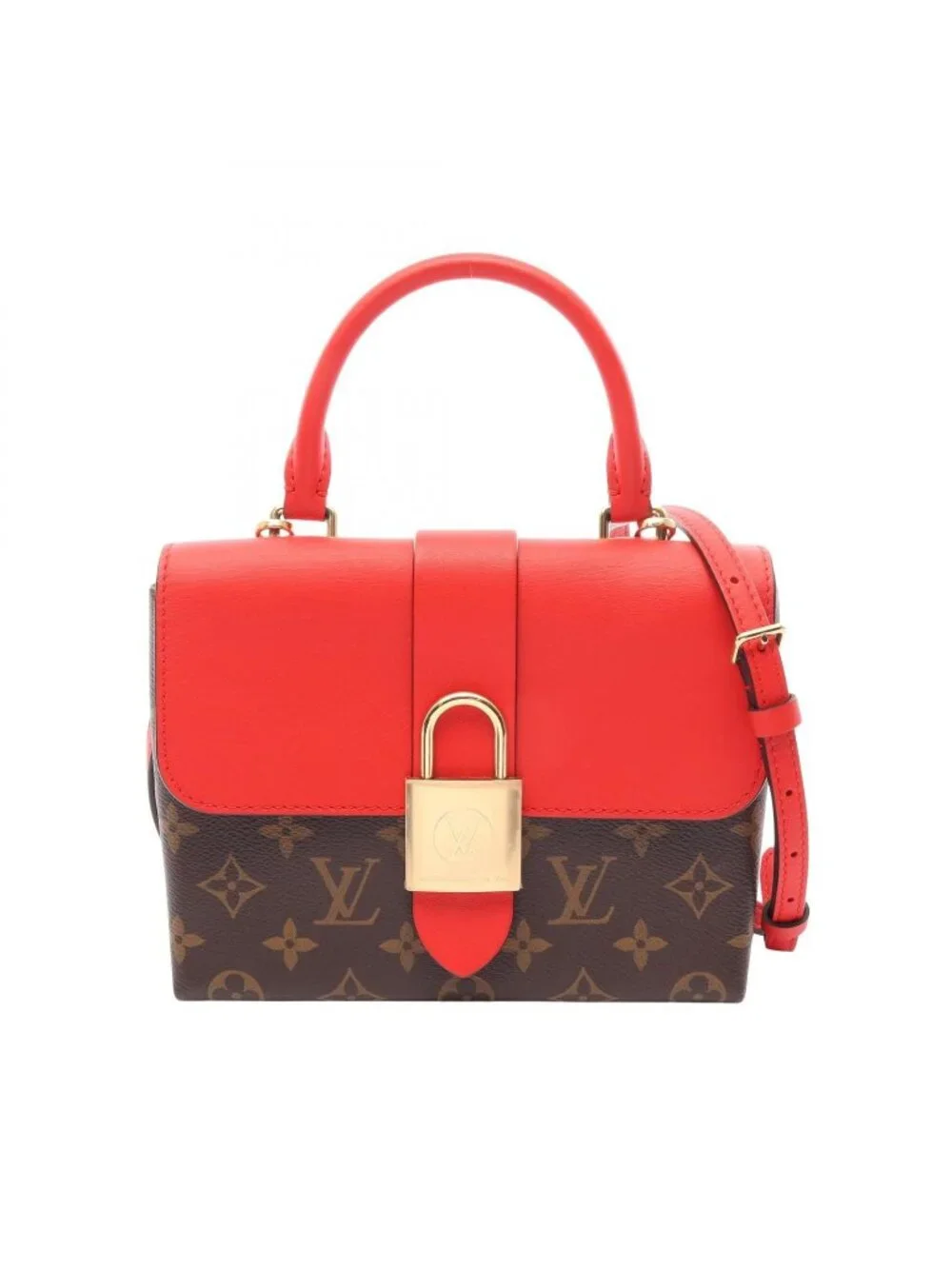 Louis Vuitton Handbag Locky BB Monogram Coquelicot 2-Way Coatingcanvas Leather